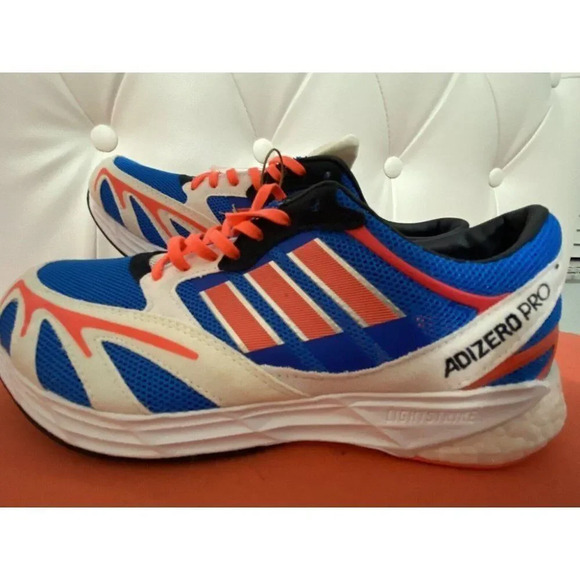 ADIDAS ADIZERO PRO DNA BLUE  NEON PINK WHITE SILVER MEN'S SIZE 6.5 RUNNING SHOES - Picture 12 of 12